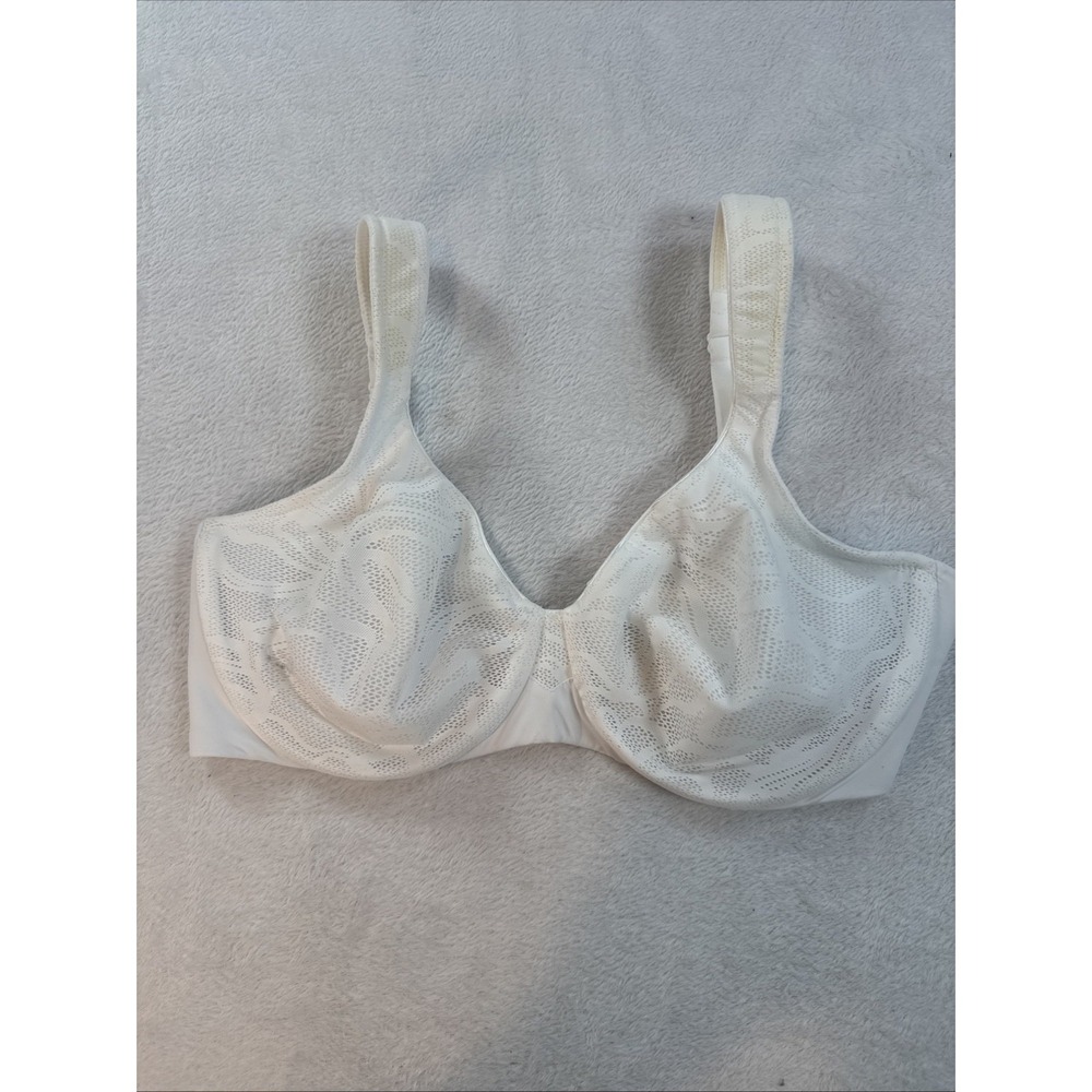 Bali White Lace Bra Unlined Wired Full Support Bra With Wide Support Straps 40D